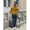 COOFANDY Quarter Zip Pullover Men 1/4 Zip Sweaters Business Casual Sweater(Turmeric)