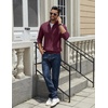 COOFANDY Quarter Zip Pullover Men 1/4 Zip Sweaters Business Casual Sweater(Wine Red)