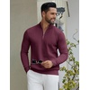 COOFANDY Quarter Zip Pullover Men 1/4 Zip Sweaters Business Casual Sweater(Wine Red)