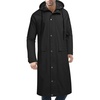 COOFANDY Long Rain Coats for Men Waterproof Trench Jacket with Hood(Black)