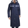 COOFANDY Long Rain Coats for Men Waterproof Trench Jacket with Hood(Blue-reflective Strip)