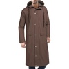 COOFANDY Long Rain Coats for Men Waterproof Trench Jacket with Hood(Brown)