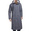 COOFANDY Long Rain Coats for Men Waterproof Trench Jacket with Hood(Dark Grey)