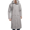COOFANDY Long Rain Coats for Men Waterproof Trench Jacket with Hood(Grey)