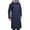 COOFANDY Long Rain Coats for Men Waterproof Trench Jacket with Hood(Navy Blue)