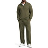 COOFANDY Men’s 2 Piece Tracksuit Set Quarter Zip Sweatsuit Athletic Outfits(Army Green)