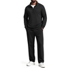 COOFANDY Men’s 2 Piece Tracksuit Set Quarter Zip Sweatsuit Athletic Outfits(Black)