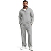 COOFANDY Men’s 2 Piece Tracksuit Set Quarter Zip Sweatsuit Athletic Outfits(Light Grey)