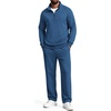 COOFANDY Men’s 2 Piece Tracksuit Set Quarter Zip Sweatsuit Athletic Outfits(Navy)