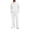 COOFANDY Men’s 2 Piece Tracksuit Set Quarter Zip Sweatsuit Athletic Outfits(White)