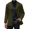 COOFANDY Mens Pea Coat Single Breasted Peacoat Winter Short Trench Coat(Olive Green)