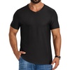 COOFANDY Mens V Neck T-Shirts Short Sleeve Stretch Casual Classic Basic Tee Soft Undershirts(Black-1 Pack)