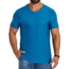 COOFANDY Mens V Neck T-Shirts Short Sleeve Stretch Casual Classic Basic Tee Soft Undershirts(Blue-1 Pack)