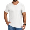 COOFANDY Mens V Neck T-Shirts Short Sleeve Stretch Casual Classic Basic Tee Soft Undershirts(White-1 Pack)