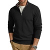 COOFANDY Quarter Zip Pullover Men 1/4 Zip Sweaters Business Casual Sweater(Black)