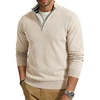 COOFANDY Quarter Zip Pullover Men 1/4 Zip Sweaters Business Casual Sweater(Champagne)