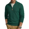 COOFANDY Quarter Zip Pullover Men 1/4 Zip Sweaters Business Casual Sweater(Forest Green)