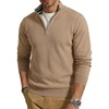 COOFANDY Quarter Zip Pullover Men 1/4 Zip Sweaters Business Casual Sweater(Khaki)