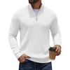 COOFANDY Quarter Zip Pullover Men 1/4 Zip Sweaters Business Casual Sweater(White)
