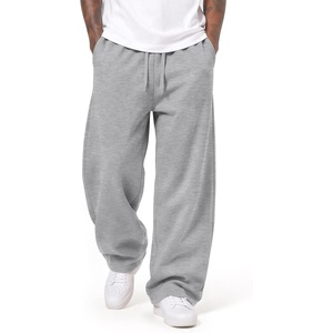 COOFANDY Mens Baggy Sweatpants Wide Leg Cotton Fleece Open Bottom Sweatpant(1-heather Grey(fleece))