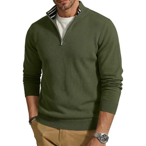 COOFANDY Quarter Zip Pullover Men 1/4 Zip Sweaters Business Casual Sweater(Army Green)