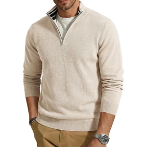 COOFANDY Quarter Zip Pullover Men 1/4 Zip Sweaters Business Casual Sweater(Champagne)
