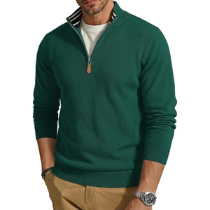 COOFANDY Quarter Zip Pullover Men 1/4 Zip Sweaters Business Casual Sweater(Forest Green)