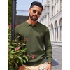 COOFANDY Long Sleeve Polo Shirts for Men Lightweight Polo Slim Fit Waffle Collared Pullover(Army Green)