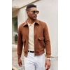 COOFANDY Long Sleeve Polo Shirts for Men Lightweight Polo Slim Fit Waffle Collared Pullover(Champagne)