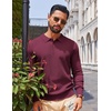 COOFANDY Long Sleeve Polo Shirts for Men Lightweight Polo Slim Fit Waffle Collared Pullover(Dark Red)