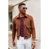 COOFANDY Long Sleeve Polo Shirts for Men Lightweight Polo Slim Fit Waffle Collared Pullover(Dark Red)