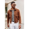 COOFANDY Long Sleeve Polo Shirts for Men Lightweight Polo Slim Fit Waffle Collared Pullover(Grey)