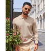COOFANDY Long Sleeve Polo Shirts for Men Lightweight Polo Slim Fit Waffle Collared Pullover(Khaki)