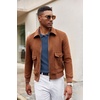 COOFANDY Long Sleeve Polo Shirts for Men Lightweight Polo Slim Fit Waffle Collared Pullover(Peacock Blue)