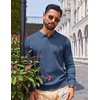 COOFANDY Long Sleeve Polo Shirts for Men Lightweight Polo Slim Fit Waffle Collared Pullover(Peacock Blue)