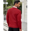 COOFANDY Men Dress Crewneck Sweater Pullover Knit Long Sleeve Casual Slim Fit Sweater(Red)