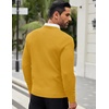 COOFANDY Men Dress Crewneck Sweater Pullover Knit Long Sleeve Casual Slim Fit Sweater(Yellow)