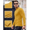 COOFANDY Men Dress Crewneck Sweater Pullover Knit Long Sleeve Casual Slim Fit Sweater(Yellow)
