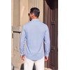 COOFANDY Mens Button Down Long Sleeve Plaid Cotton Wrinkle Free Dress Shirt(Light Blue White Plaid)