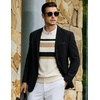 COOFANDY Mens Casual V Neck Sweater Knit Slim Fit Long Sleeve Pullover Top(Apricot Striped)