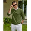 COOFANDY Mens Casual V Neck Sweater Knit Slim Fit Long Sleeve Pullover Top(Army Green)