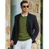 COOFANDY Mens Casual V Neck Sweater Knit Slim Fit Long Sleeve Pullover Top(Army Green)
