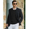 COOFANDY Mens Casual V Neck Sweater Knit Slim Fit Long Sleeve Pullover Top(Black)