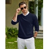 COOFANDY Mens Casual V Neck Sweater Knit Slim Fit Long Sleeve Pullover Top(Blue)