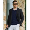 COOFANDY Mens Casual V Neck Sweater Knit Slim Fit Long Sleeve Pullover Top(Blue)