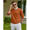 COOFANDY Mens Casual V Neck Sweater Knit Slim Fit Long Sleeve Pullover Top(Brown)