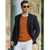COOFANDY Mens Casual V Neck Sweater Knit Slim Fit Long Sleeve Pullover Top(Brown)