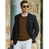 COOFANDY Mens Casual V Neck Sweater Knit Slim Fit Long Sleeve Pullover Top(Dark Brown)