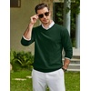 COOFANDY Mens Casual V Neck Sweater Knit Slim Fit Long Sleeve Pullover Top(Green)