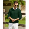 COOFANDY Mens Casual V Neck Sweater Knit Slim Fit Long Sleeve Pullover Top(Green)